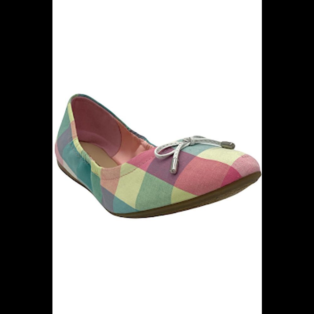 Isaac Mizrahi Plaid Ballet Flats with Bow Pink Multi - Medium - Picture 2 of 5